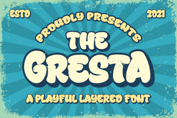 Gresta: A Bold Display Font for Playful Marketing Visuals
